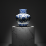 Handmade Monumental Ceramic Urn (50cm) - Classic Blue & White "Baba Nakkas" Style - Large Floor Vase