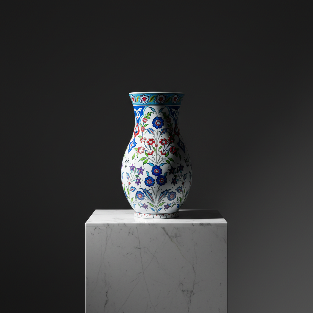 luxury-ceramic-armudi-vase-pear-shape-studio Handmade Ceramic "Armudi" Vase (30cm) - Elegant Pear Shape with Purple & Red Spring Flowers - Romantic Home Decor - Image 1