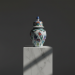 Handmade Ceramic "Kupecik" Ginger Jar (20cm) - Vibrant Spring Garden Pattern - Lidded Home Decor