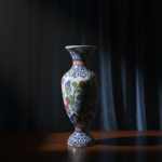 Handmade Ceramic Palace Vase (50cm) Stylized Red Roses and Rumi Borders Pedestal Urn - Image 4