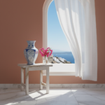 Handmade Ceramic Vase (30cm) - Golden Horn "Halic" Spirals - Blue & White Iznik Decor - Image 3