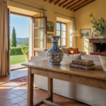 Handmade Ceramic Classic Vase (30cm) - Turquoise Panels & Red Floral Pattern - Mediterranean Summer Decor - Image 5