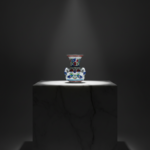 Handmade Ceramic Kandil Vase (20cm) Classic White Floral Triple Handled Form