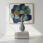 Handmade Ceramic Twisted Nightingale Vase with Lid (30cm) Spiral Polychrome Floral - Image 3