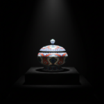 Musée du Louvre Heritage Collection: 16th Century Iznik Quartz Lidded Bowl Replica - Masterpiece Series (Limited Edition)