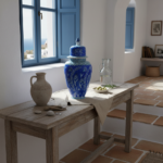 Handmade Ceramic Shah Vase with Lid (30cm) Deep Blue Saz Style Floral Lidded Jar - Image 5