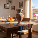 Handmade Ceramic "Masrapa" Pitcher (25cm) - Classic Iznik Fish Scale Pattern - Warm Terracotta Decor - Image 2