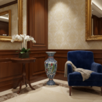 Handmade Ceramic Grand Palace Vase (50cm) Imperial Rumi Patterns and Mixed Florals Pedestal Urn Form - Image 3