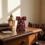 Handmade Ceramic Ottoman Kaftan Sculpture (13cm) - Red "Nazar" Evil Eye & Tulip Pattern - Cultural Shelf Decor - Image 2