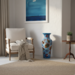 Handmade Ceramic Grand Column Vase (60cm) Embossed Aegean Aquarium & Coral Reef Floor Vase - Image 6