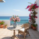 Handmade Ceramic Vase (20cm) - Blue and White Golden Horn Halic Pattern - Spiral Scrolls Design - Image 3