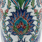 Handmade Ceramic Imperial Palace Vase (60cm) Classic White Symmetrical Saz-Hatai Pattern - Image 5