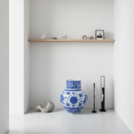 Handmade Ceramic Monumental Vase (50cm) Wide-Neck "Baba Nakkas" Blue & White Design - Grand Floor or Table Centerpiece - Image 6