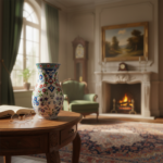 Handmade Ceramic "Armudi" Vase (30cm) - Elegant Pear Shape with Purple & Red Spring Flowers - Romantic Home Decor - Image 4