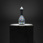 Handmade Ceramic Twisted Nightingale Vase with Lid (30cm) Spiral Polychrome Floral