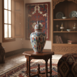 Handmade Ceramic "Vezir" Vase (30cm) - Lidded Design with Colorful Ottoman Tulips - Traditional Home Decor - Image 2