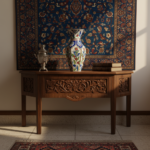 Handmade Ceramic Faceted Vase (25cm) - Iznik Floral Arches & Panels - Geometric Art Decor - Image 4