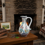 Handmade Ceramic Pitcher (25cm) - Textured "Dot" Art - Pastel Florals & Embossed Surface - Image 3