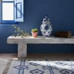 Handmade Ceramic Lidded Jar (20cm) Blue and Turquoise Floral Ginger Vase Kupecik - Image 3