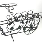 Hand Forged Iron Bicycle Planter (Three Tier) Hammered Texture & Leaf Design - Image 11
