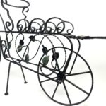 Hand Forged Iron Bicycle Planter (Three Tier) Hammered Texture & Leaf Design - Image 13