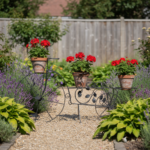 Hand Forged Iron Bicycle Planter (Three Tier) Hammered Texture & Leaf Design - Image 7
