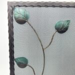 Hand-Forged Wrought Iron Fireplace Screen (Single Panel) Decorative Leaf Design Spark Guard - Image 5