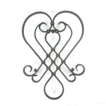 Hand-Forged Wrought Iron Heart Wall Decor (Geometric Diamond Design) 3D Wall Sculpture