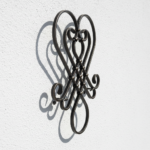 Hand-Forged Wrought Iron Heart Wall Decor (Geometric Diamond Design) 3D Wall Sculpture - Image 3