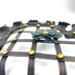 Hand-Forged Wrought Iron Heart Wall Decor (Ruffled Edge & Lattice Design) Antique Copper Finish - Image 4