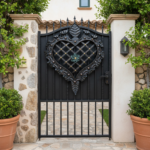 Hand-Forged Wrought Iron Heart Wall Decor (Ruffled Edge & Lattice Design) Antique Copper Finish - Image 6