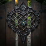 Hand-Forged Wrought Iron Heart Wall Decor (Ruffled Edge & Lattice Design) Antique Copper Finish - Image 3