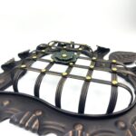 Hand-Forged Wrought Iron Heart Wall Decor (Ruffled Edge with Leaf Finials) Antique Copper Finish - Image 7