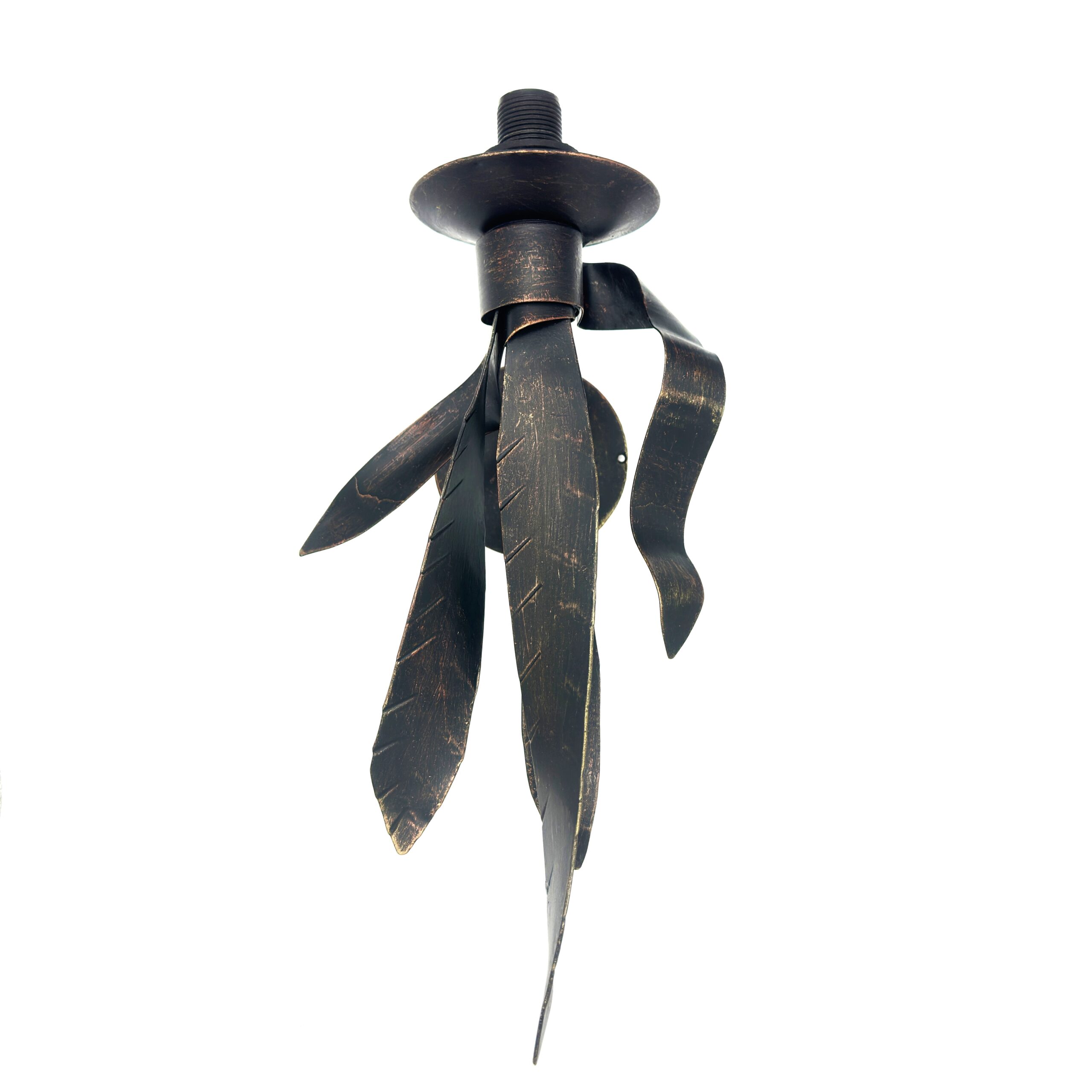 1145 Hand-Forged Wrought Iron Wall Sconce Body (Antique Copper Patina) Classic Scroll Fixture - Image 1