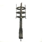 Hand-Forged Wrought Iron Wall Sconce Body (Gold Patina Twist Stem) Classical Architectural Fixture