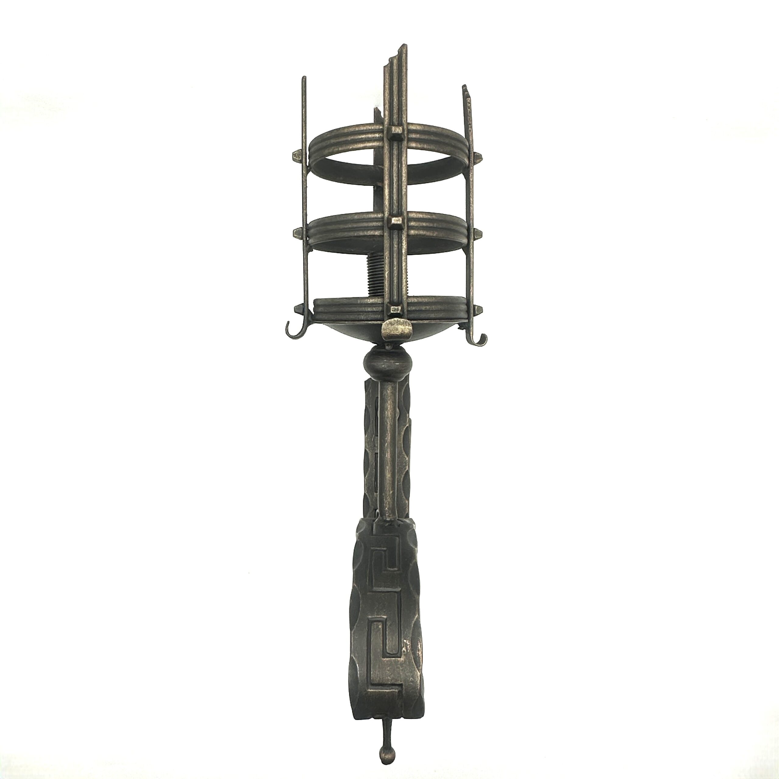 1146-1 Hand-Forged Wrought Iron Wall Sconce Body (Gold Patina Twist Stem) Classical Architectural Fixture - Image 1