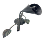 Hand-Forged Wrought Iron Wall Sconce Body (Botanical Lily & Leaf Design) Artistic Fixture - Image 4