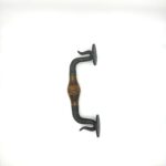 Hand-Forged Wrought Iron Door Pull (Wood Grip & Gold Patina) Deep Curved Entry Hardware - Image 4
