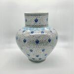 Handmade Ceramic Large Iznik Vase Monumental Size Golden Horn (Halic) Style Scroll Pattern - Image 5