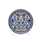 Handmade Ceramic Iznik Plate (Classic Floral Style) Red Rose and Hyacinth Pattern