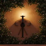 Hand-Forged Wrought Iron Wall Sconce Body (Gold Patina Scrollwork) Classical Architectural Fixture - Image 2