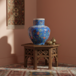 Handmade Ceramic Large Iznik Vase (Monumental Size) Cobalt Blue Background Floral - Image 2