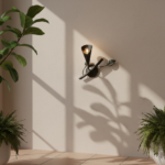 Hand-Forged Wrought Iron Wall Sconce Body (Botanical Lily & Leaf Design) Artistic Fixture - Image 3