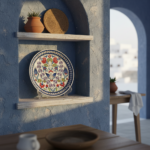 Handmade Ceramic Iznik Plate (Classic Floral Style) Red Rose and Hyacinth Pattern - Image 2