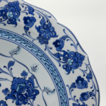 Handmade Ceramic Iznik Decorative Platter (Scalloped Rim) Classic Blue and White - Image 4