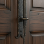 Hand Forged Wrought Iron Door Pull Handle Gold Patina Classical Architectural Hardware - Image 7