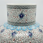 Handmade Ceramic Large Iznik Vase Monumental Size Golden Horn (Halic) Style Scroll Pattern - Image 3