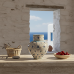 Handmade Ceramic Large Iznik Vase Monumental Size Golden Horn (Halic) Style Scroll Pattern - Image 4