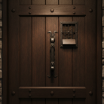 Hand-Forged Wrought Iron Drop Pull & Door Knocker (Gold Patina) Medieval Swing Hardware - Image 2