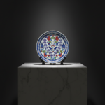 Handmade Ceramic Iznik Plate (Classic Floral Style) Red Rose and Hyacinth Pattern